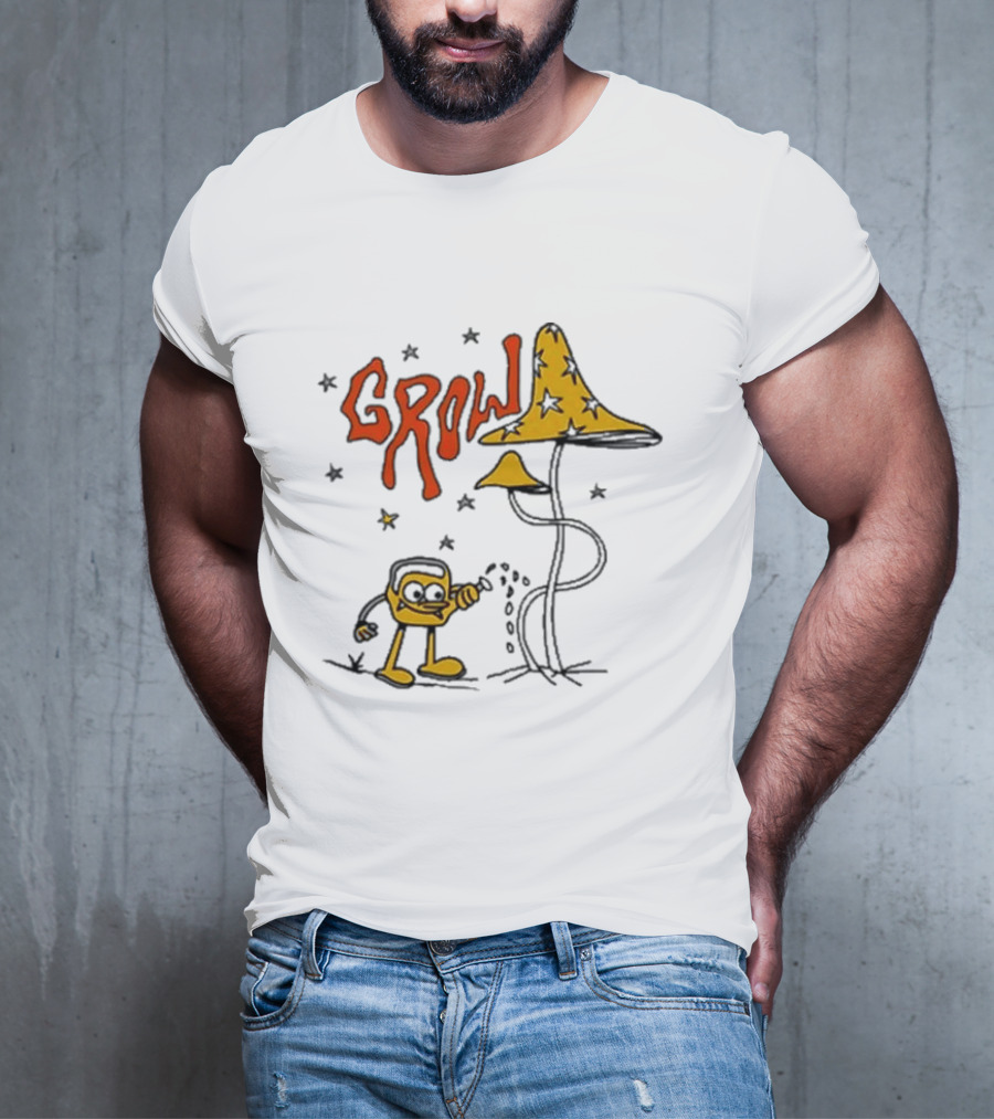 Grow To Grow Stars Mushroom Character Planting T-Shirt