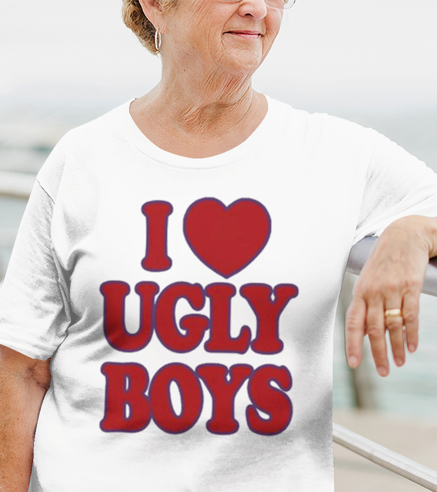 Omar Apollo I Love Ugly Boys Red Text Heart T-Shirt