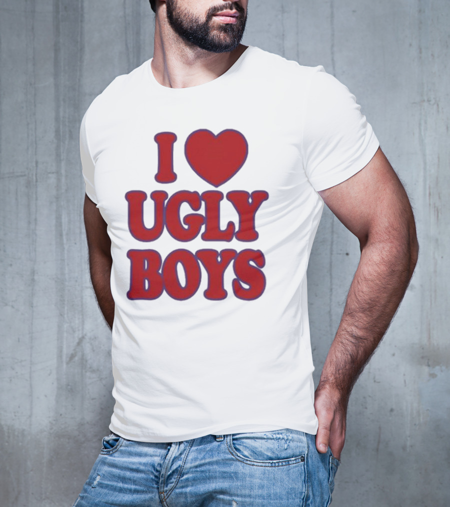 Omar Apollo I Love Ugly Boys Red Text Heart T-Shirt