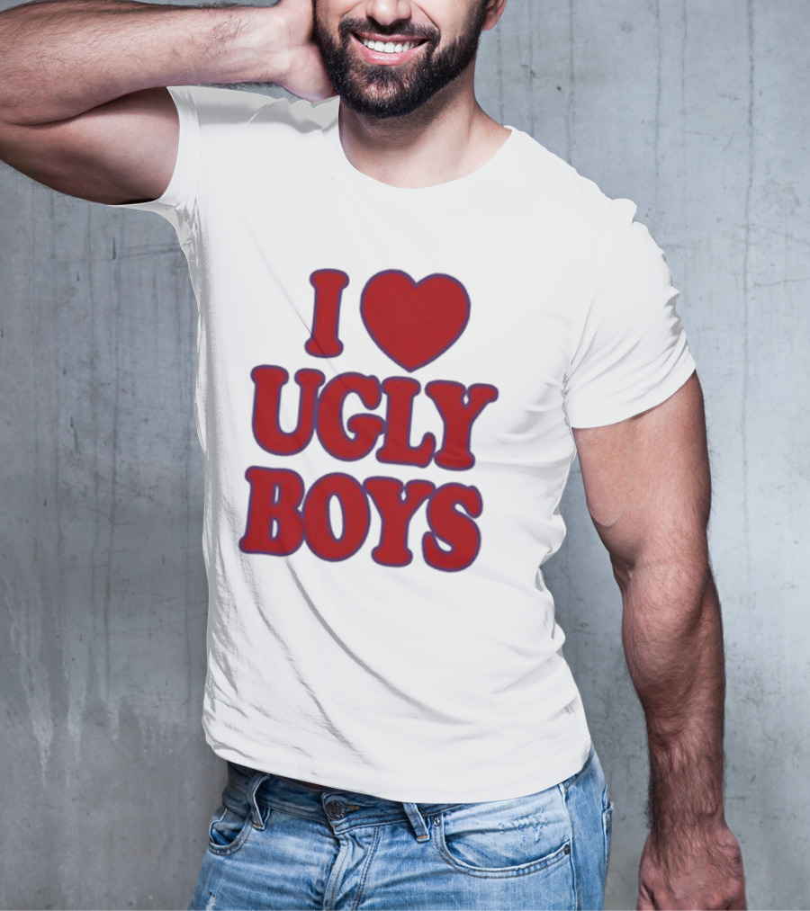 Omar Apollo I Love Ugly Boys Red Text Heart T-Shirt