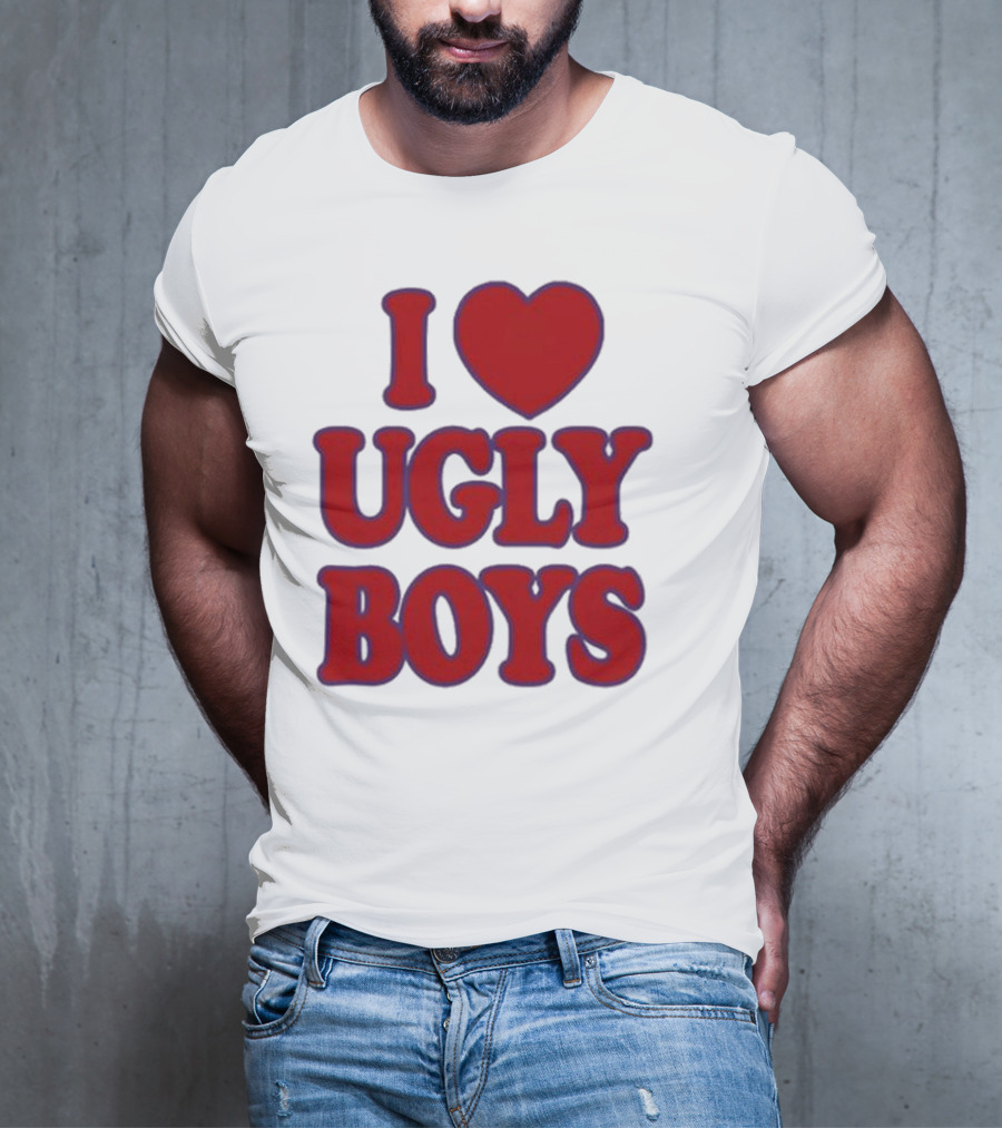 Omar Apollo I Love Ugly Boys Red Text Heart T-Shirt