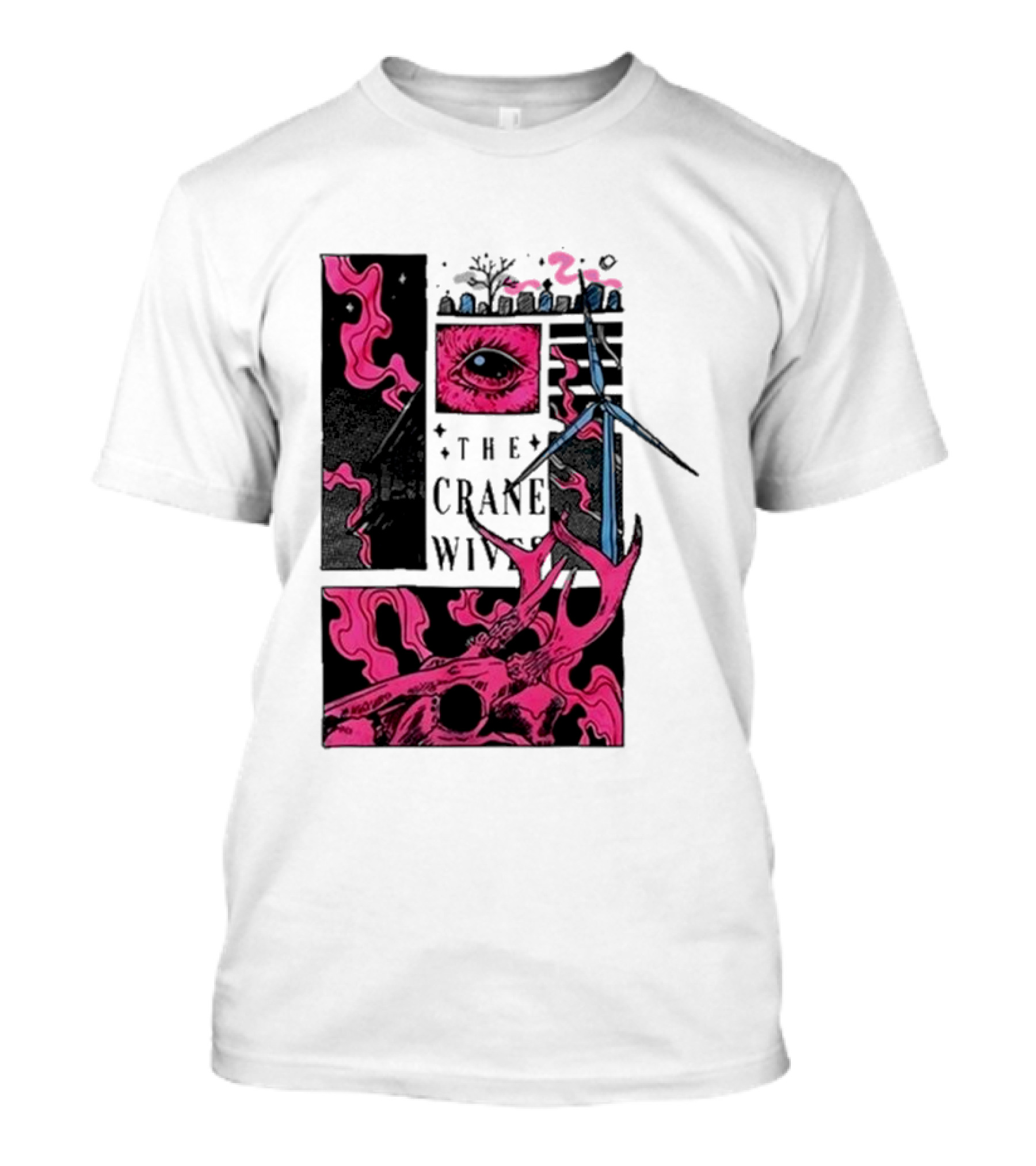 The Crane Wives The Well Pink Skull And Windmill T-Shirt