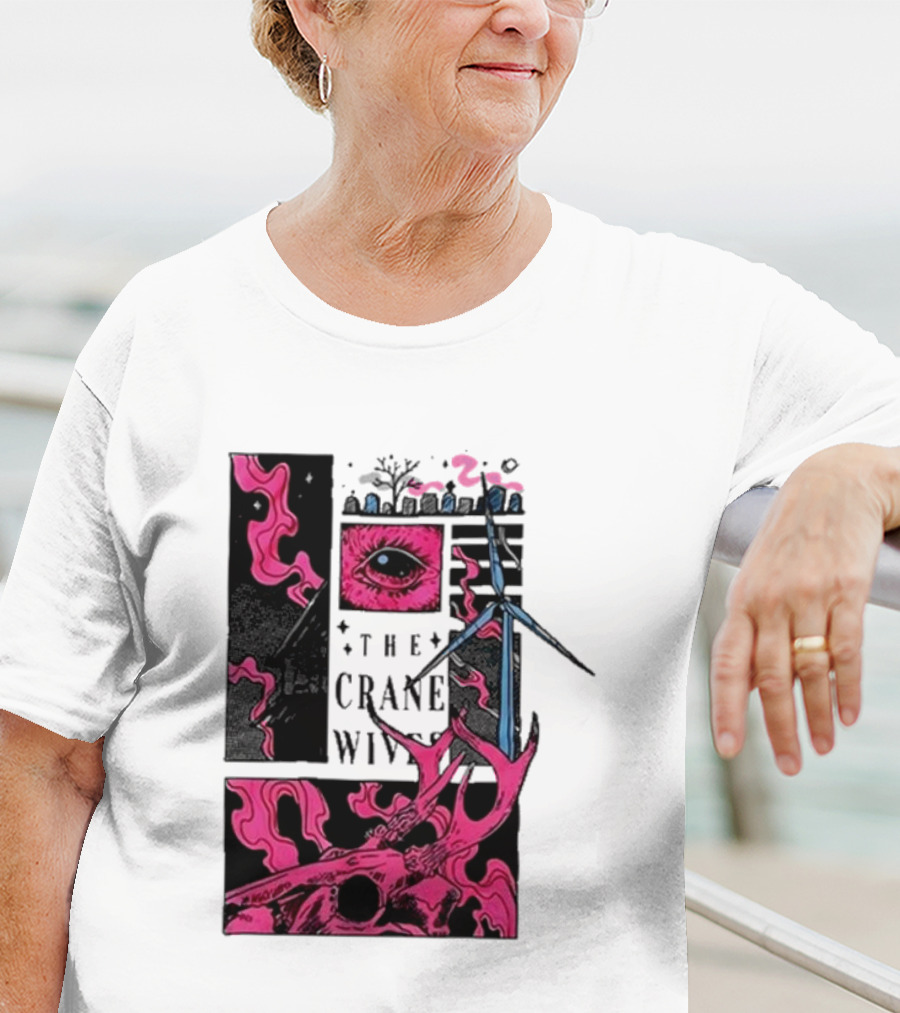 The Crane Wives The Well Pink Skull And Windmill T-Shirt
