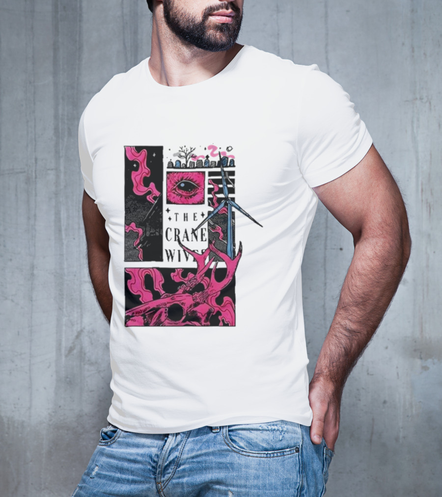 The Crane Wives The Well Pink Skull And Windmill T-Shirt