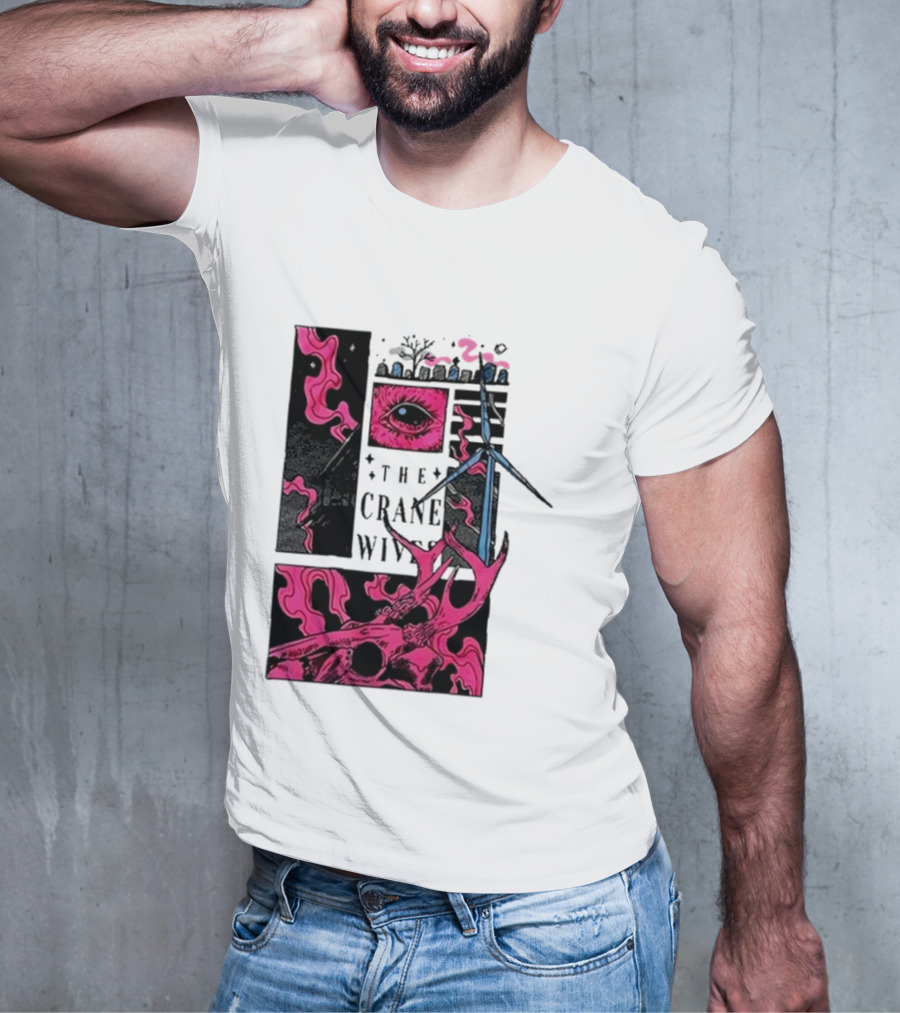 The Crane Wives The Well Pink Skull And Windmill T-Shirt