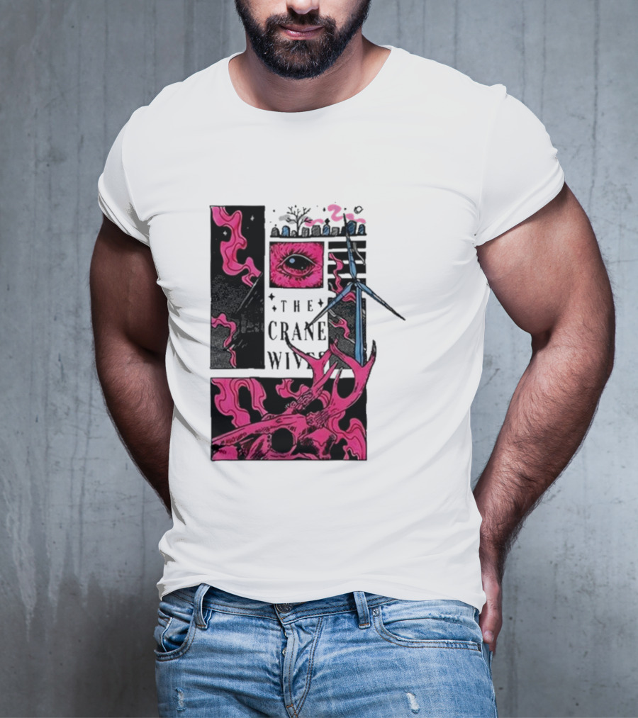 The Crane Wives The Well Pink Skull And Windmill T-Shirt