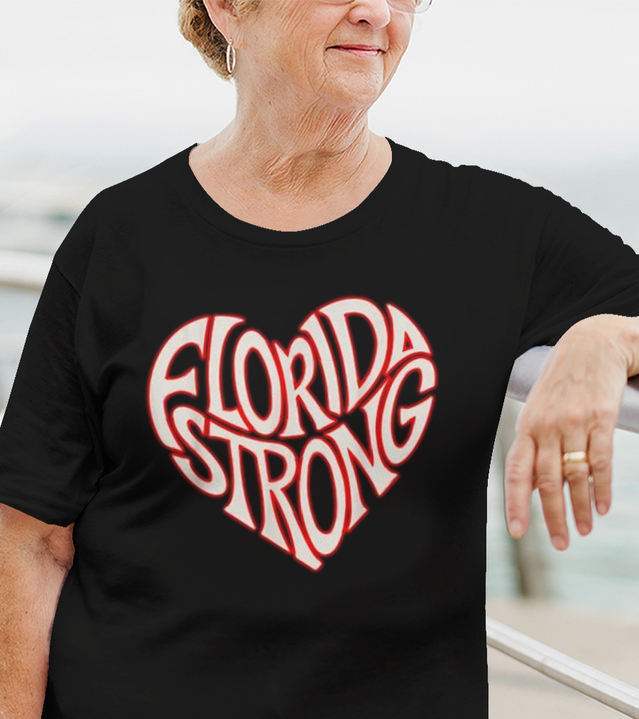 Florida Strong Heart Typography State Pride T-Shirt