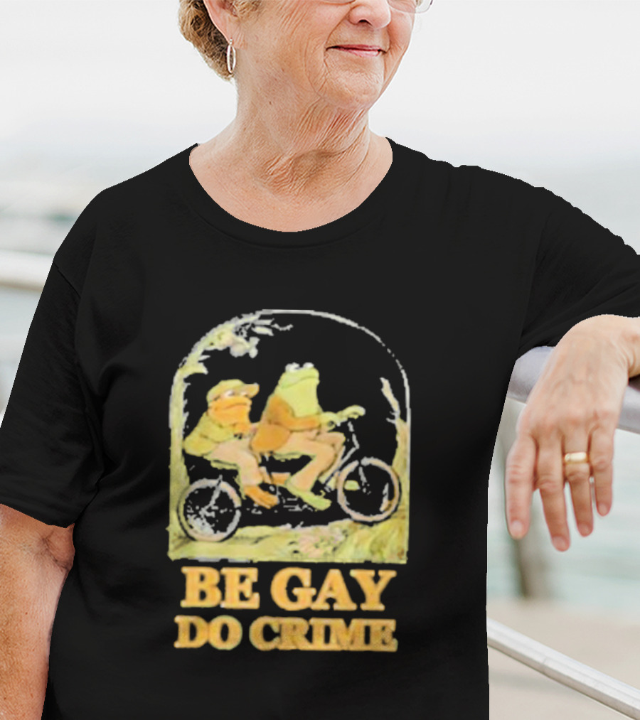 Frogs Be Gay Do Crime Bicycle Adventure T-Shirt