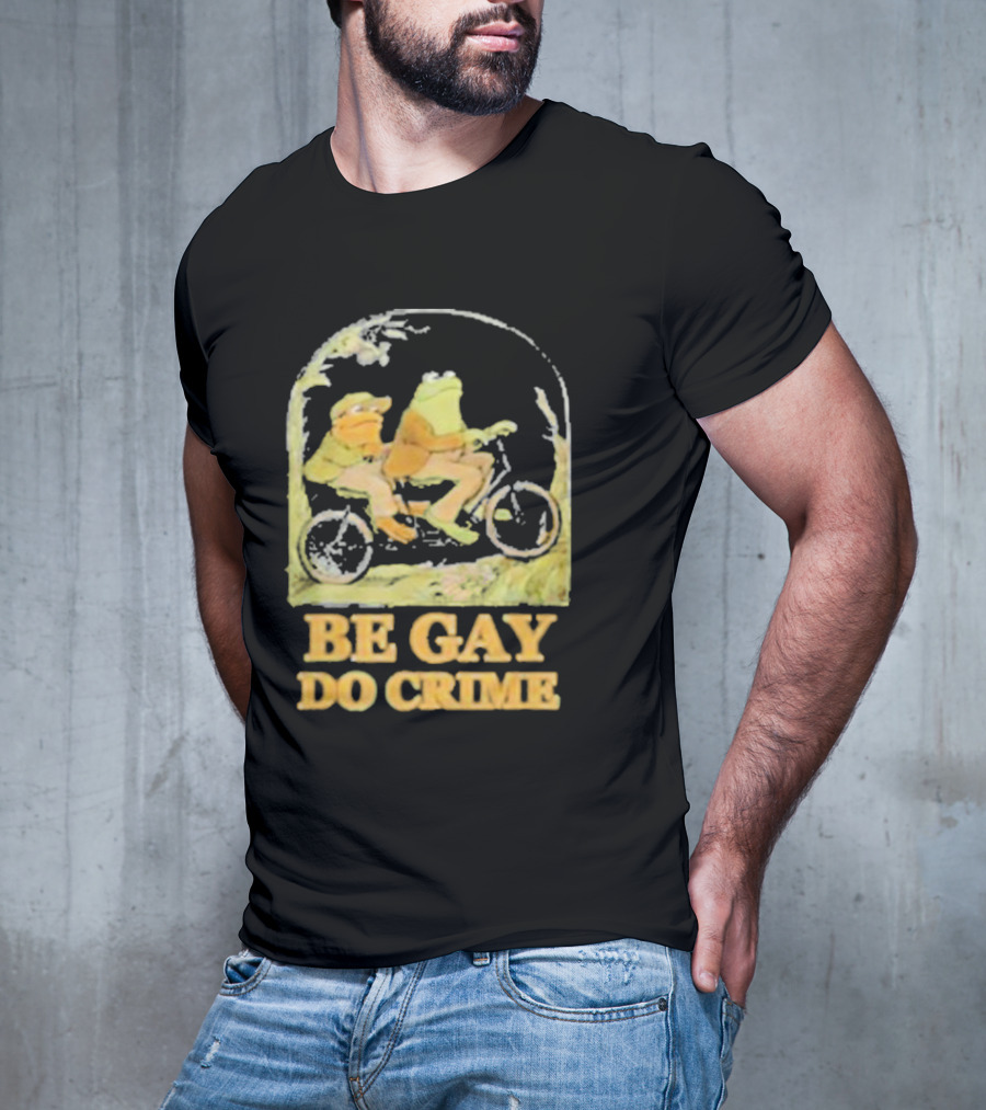 Frogs Be Gay Do Crime Bicycle Adventure T-Shirt