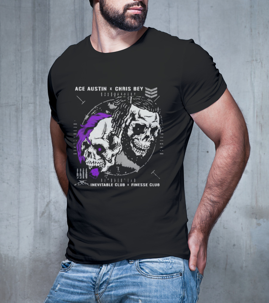 Ace Austin Chris Bey Inevitable Club Finesse Club Skulls T-Shirt