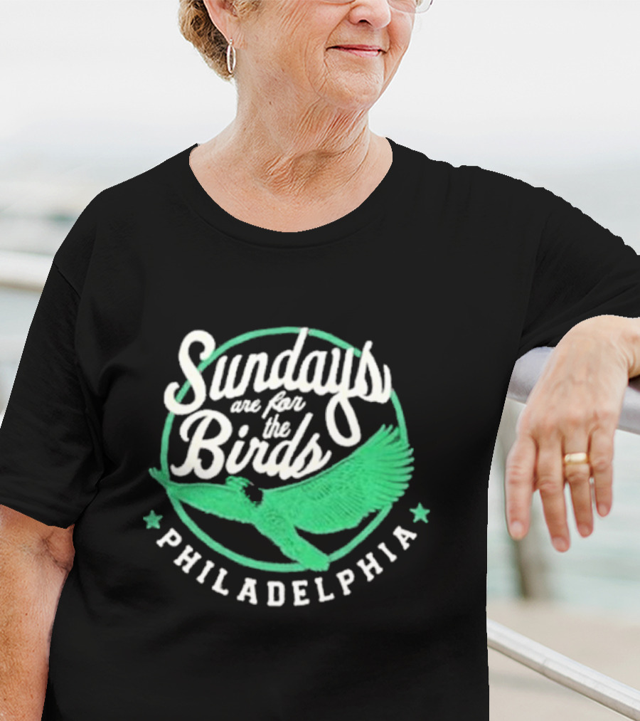 Philadelphia Sundays Are For The Birds Green Winged T-Shirt