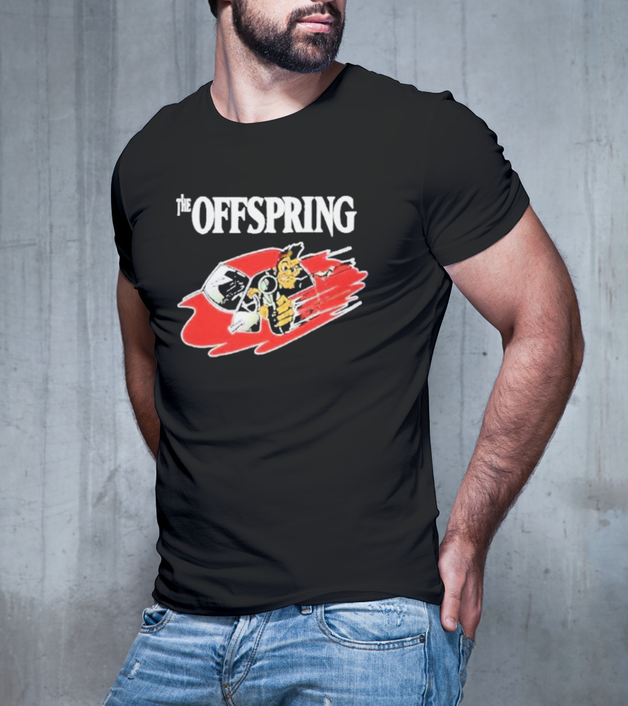 The Offspring Bad Habit Cartoon Skull And Monkey With Racing Helmet T-Shirt
