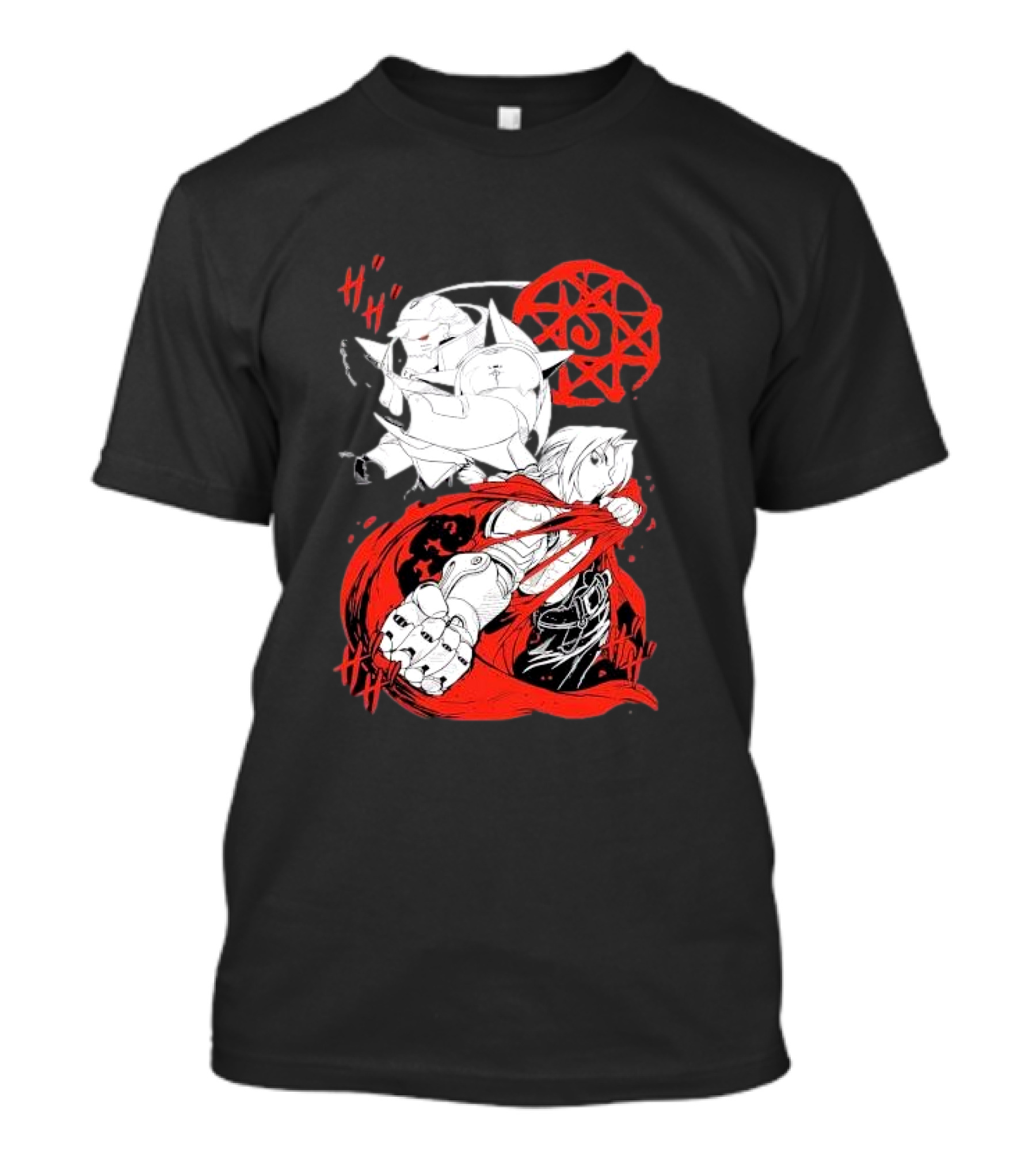 Fullmetal Alchemist Brotherhood Alphonse Elric Red Alchemy Circle Edward Elric T-Shirt