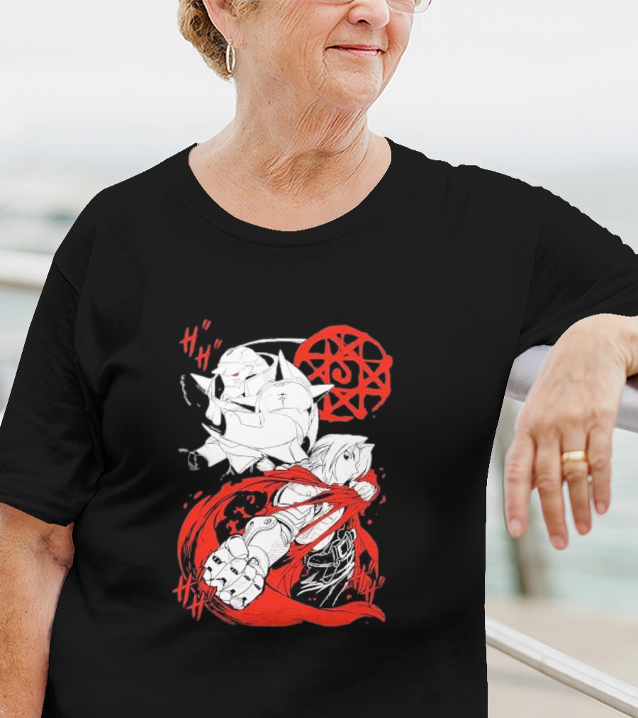 Fullmetal Alchemist Brotherhood Alphonse Elric Red Alchemy Circle Edward Elric T-Shirt