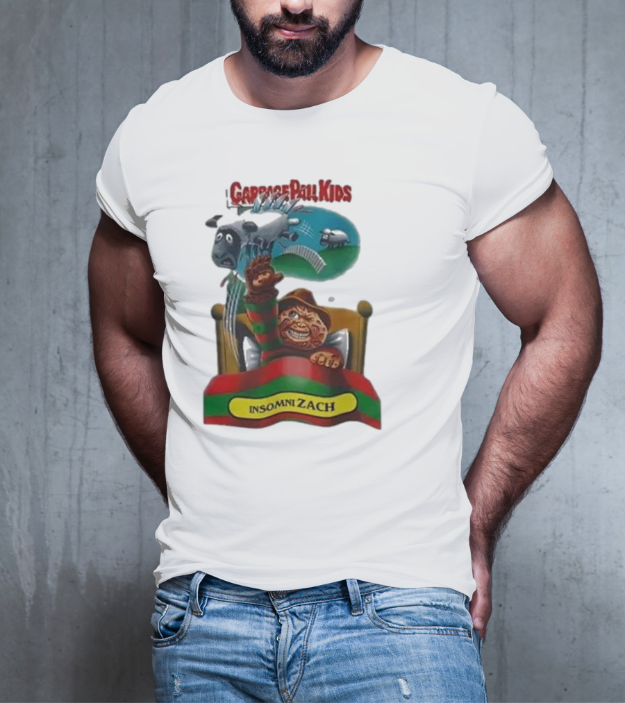 Garbage Pail Kids Insomni Zach Freddy Krueger Sheep Jumping Bed T-Shirt