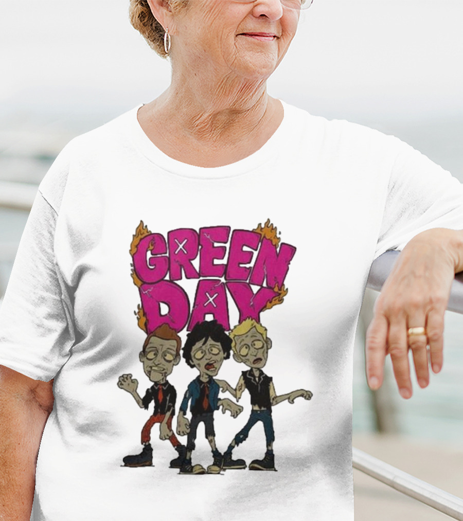 Green Day Walking Zombie Band Members T-Shirt