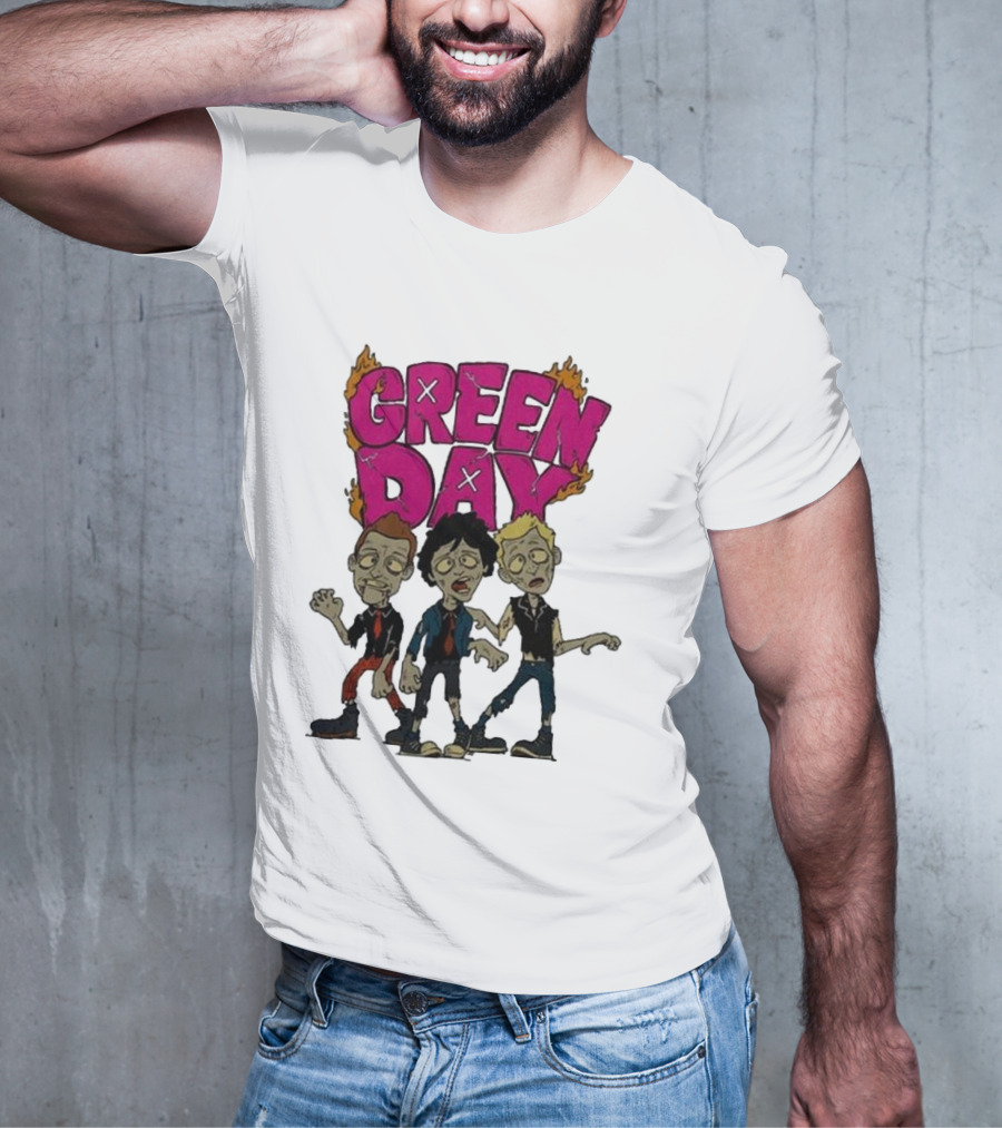 Green Day Walking Zombie Band Members T-Shirt
