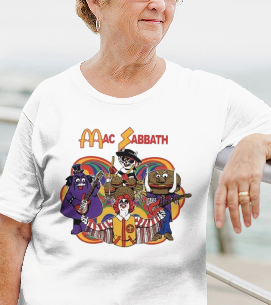 Mac Sabbath Cartoon Band Characters Playing Instruments T-Shirt