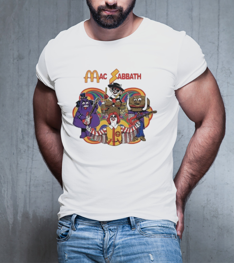 Mac Sabbath Cartoon Band Characters Playing Instruments T-Shirt