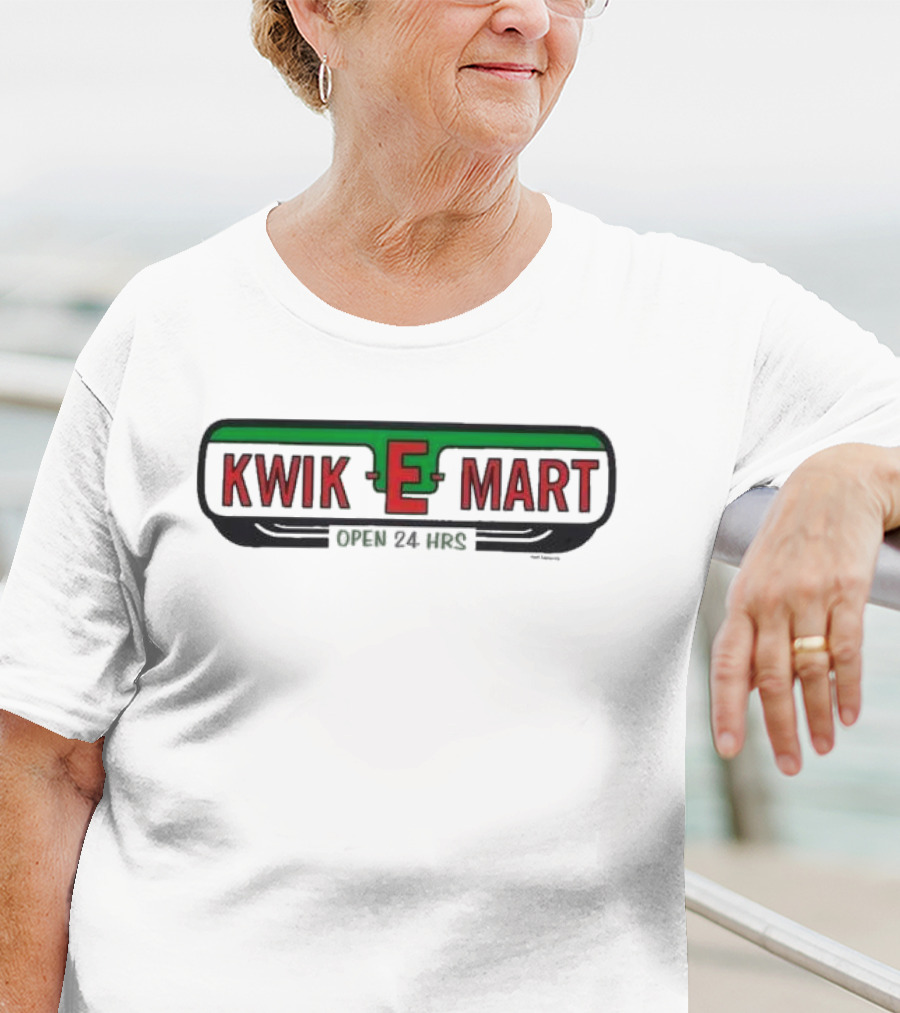 The Simpsons Kwik-E-Mart Open 24 Hrs White T-Shirt