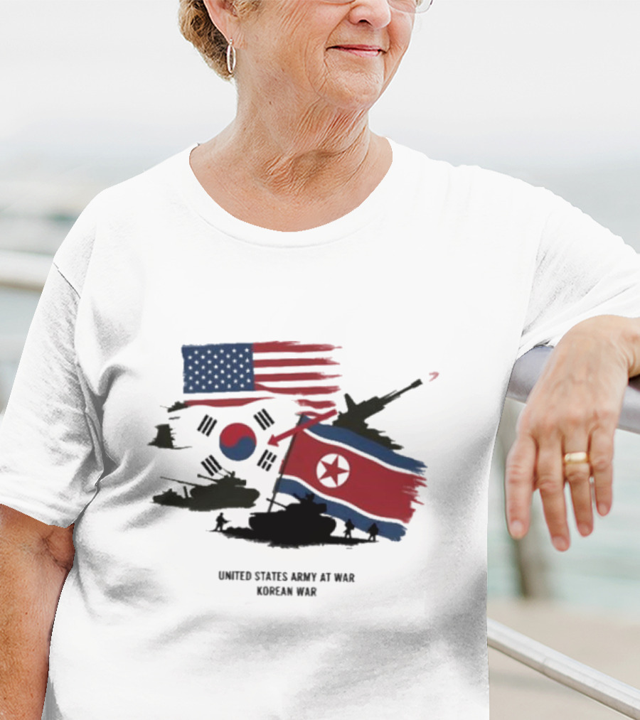 United States Army At War Korean War North Vs. South Korea T-Shirt