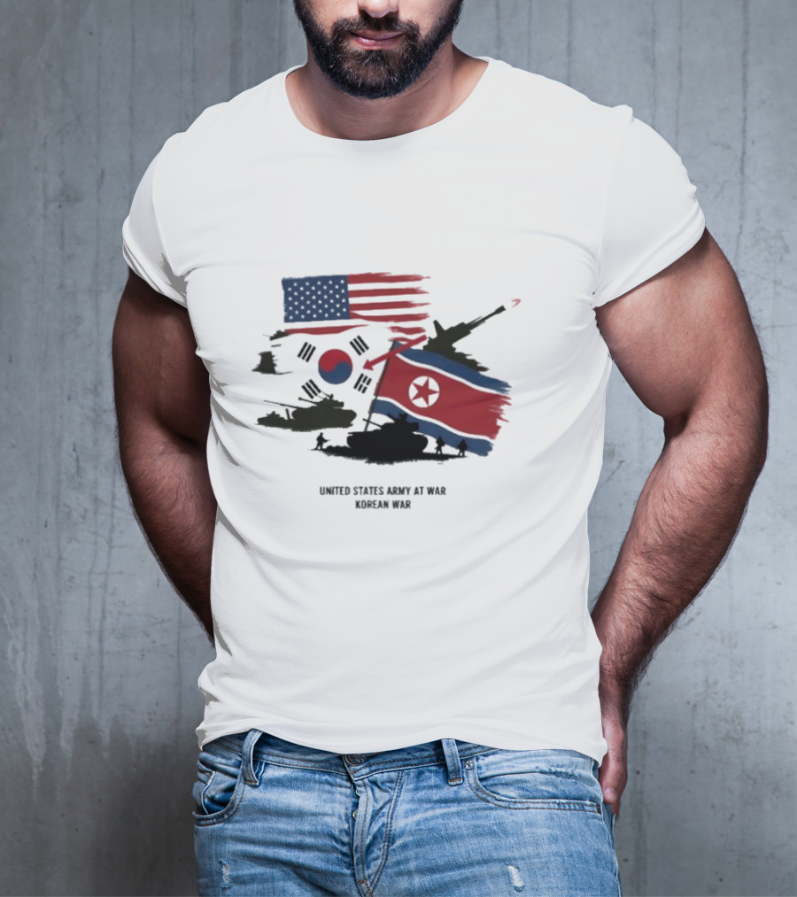 United States Army At War Korean War North Vs. South Korea T-Shirt