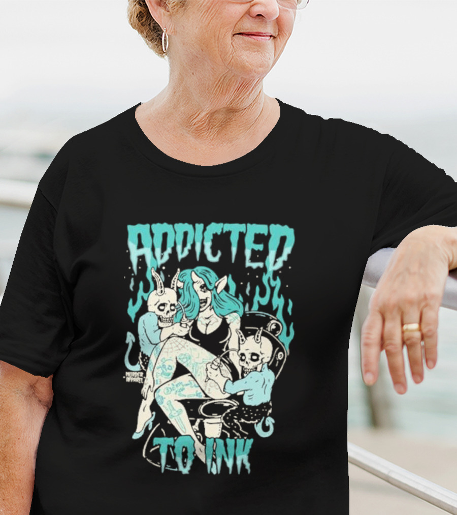 Addicted To Ink Murder Apparel Demon Tattoo Fantasy T-Shirt