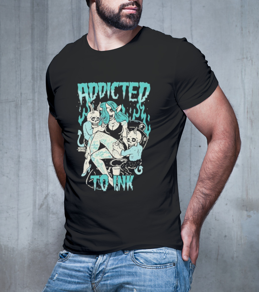 Addicted To Ink Murder Apparel Demon Tattoo Fantasy T-Shirt