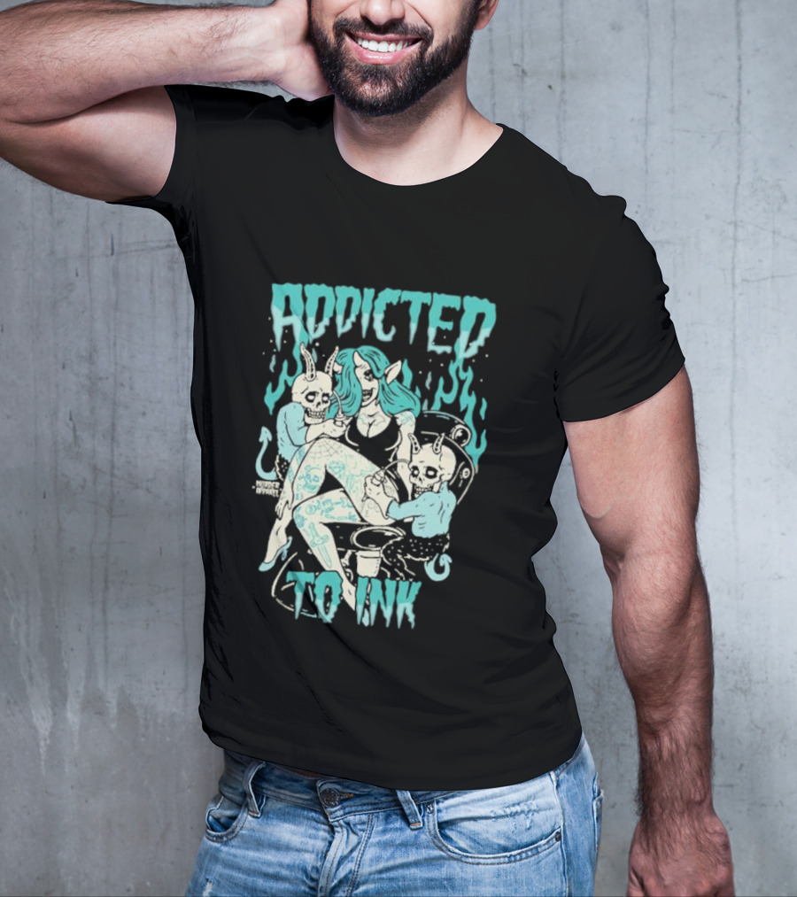 Addicted To Ink Murder Apparel Demon Tattoo Fantasy T-Shirt