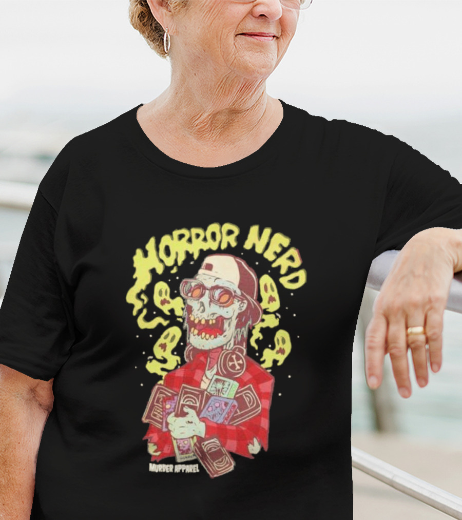 Horror Nerd Zombie Holding Comics Murder T-Shirt