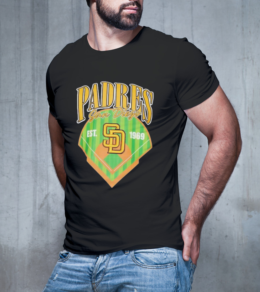 Padres San Diego Est 1969 Home Plate SD T-Shirt