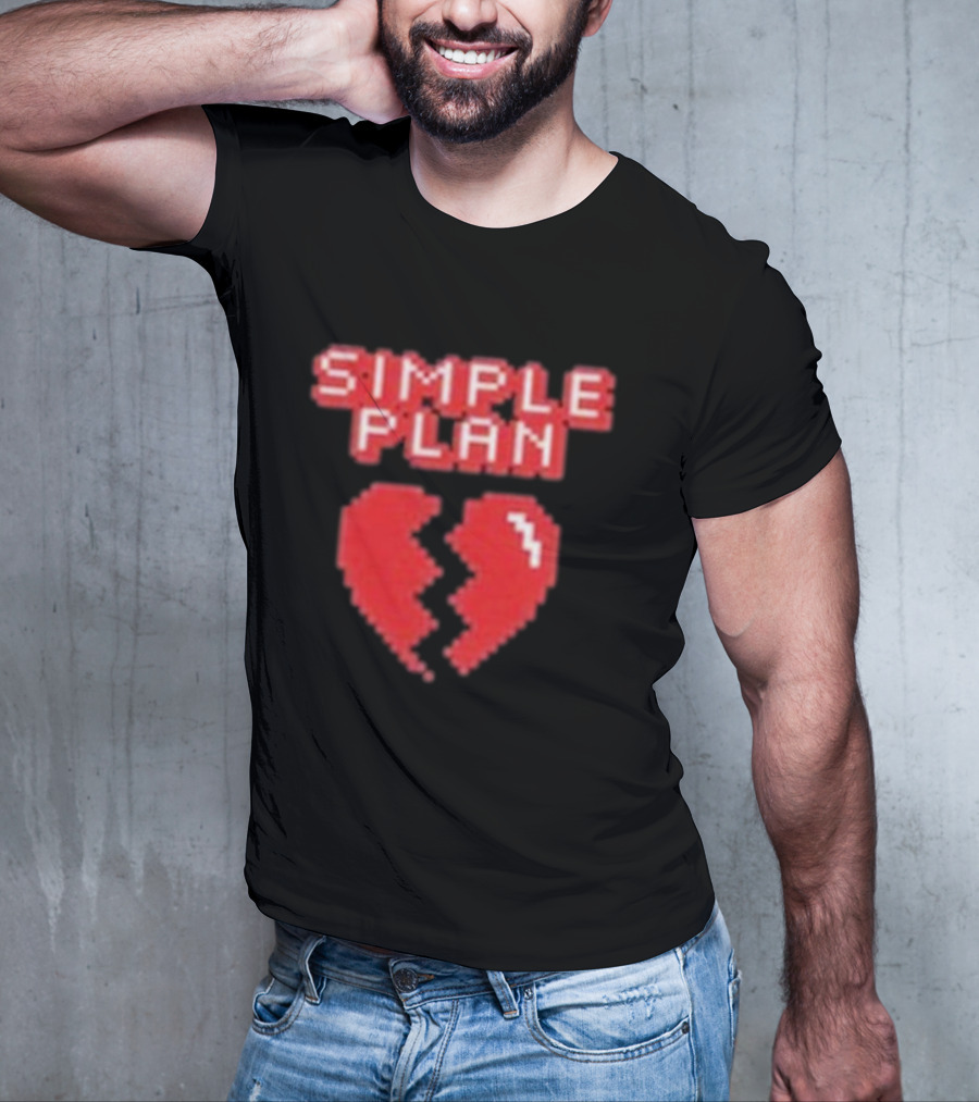 Simple Plan Heart Divided In Two T-Shirt