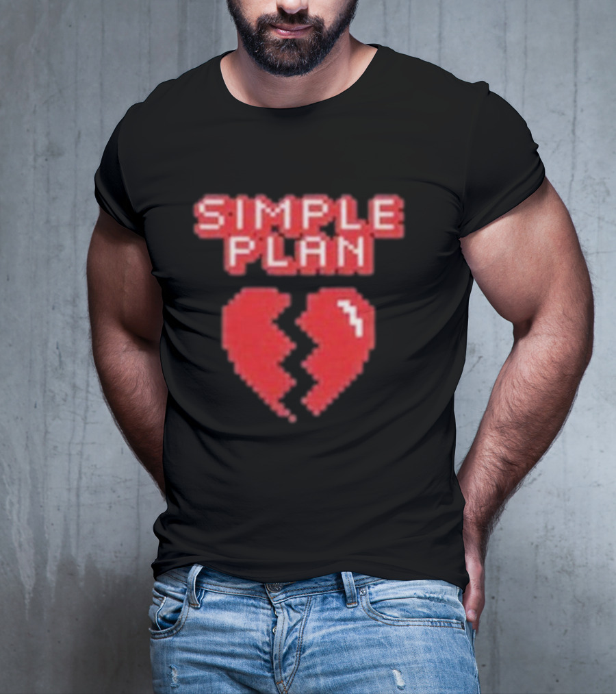 Simple Plan Heart Divided In Two T-Shirt