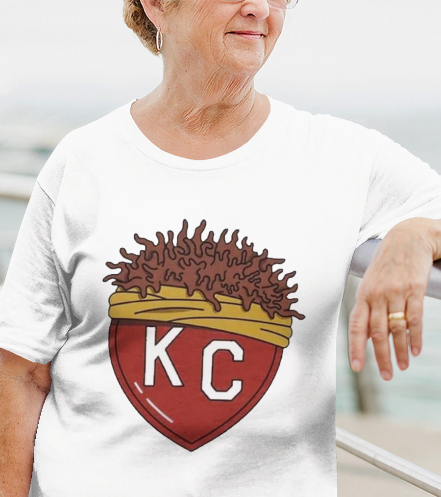Charlie Hustle KC Heart Logo With Afro Hairband T-Shirt