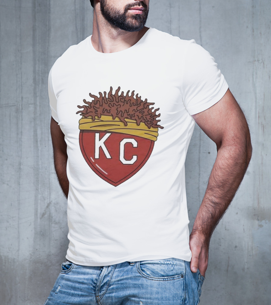 Charlie Hustle KC Heart Logo With Afro Hairband T-Shirt