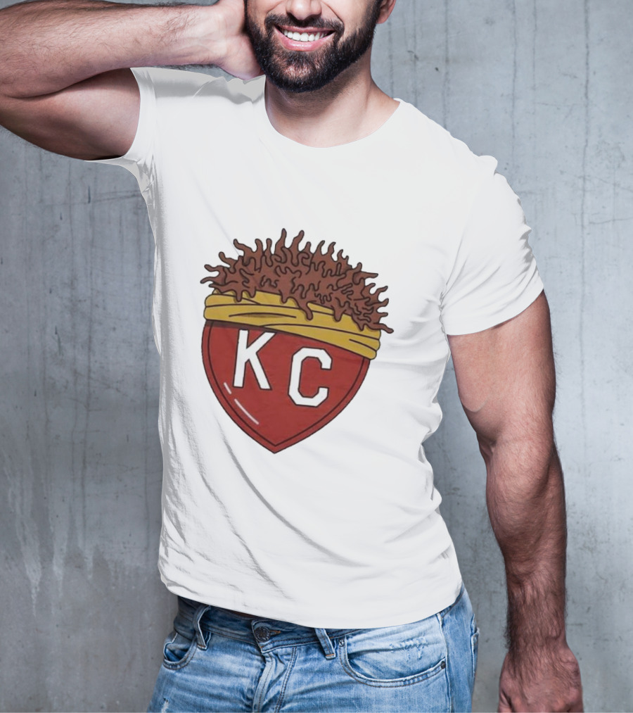 Charlie Hustle KC Heart Logo With Afro Hairband T-Shirt