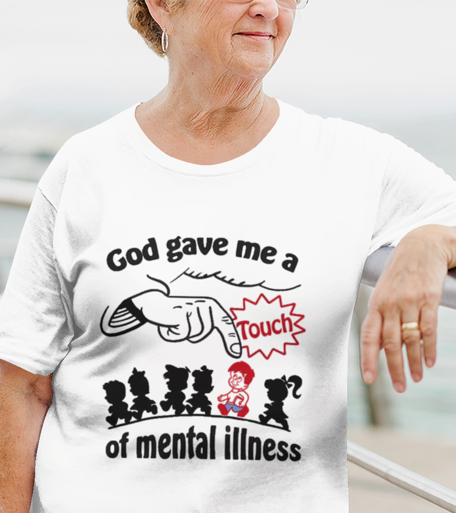God Gave Me A Touch Of Mental Illness Retro Cartoon Icons T-Shirt