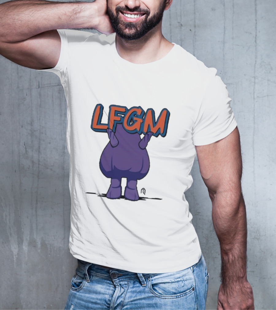LFGM Monster Grimace New York Mets Sign T-Shirt