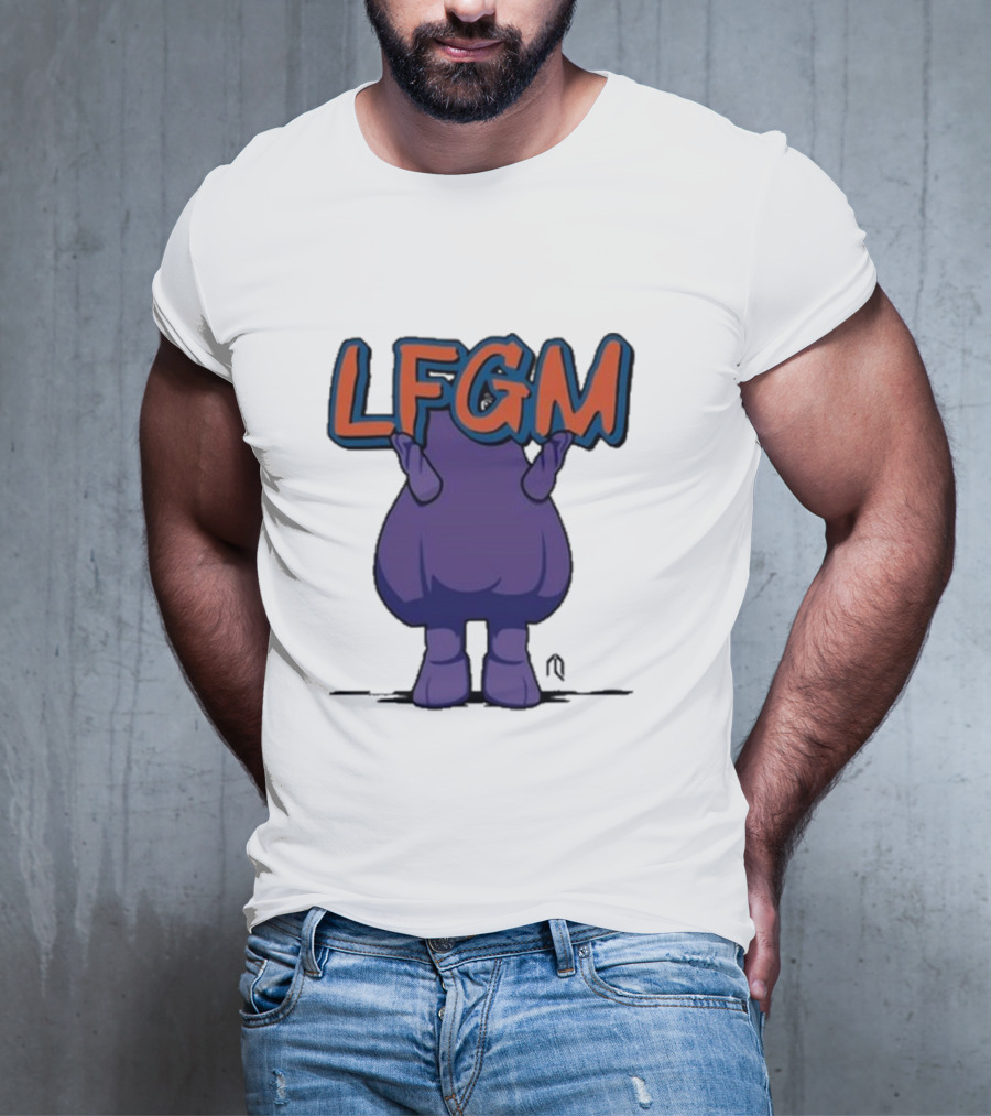 LFGM Monster Grimace New York Mets Sign T-Shirt