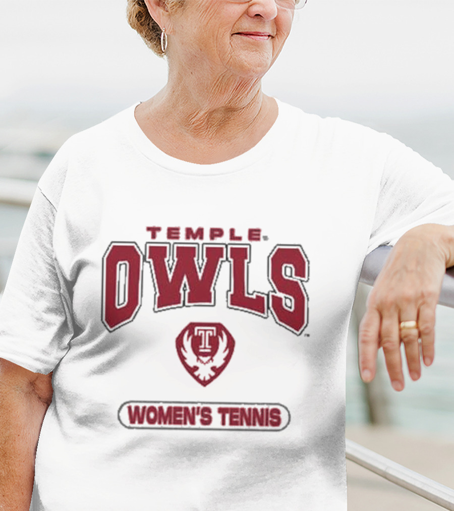Temple Owls Women's Tennis Sports Grey T-Shirt