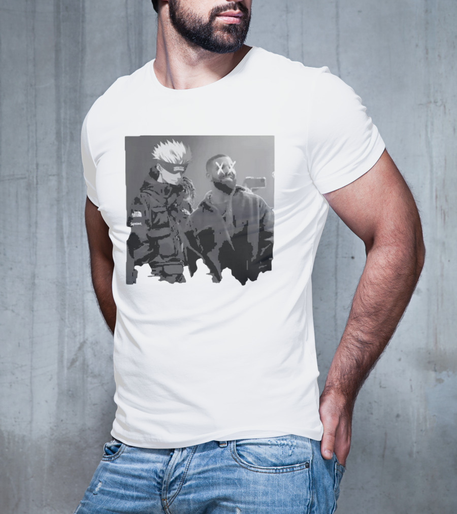 Drake X Gojo Satoru Crossover Black And White Manga Aesthetic T-Shirt