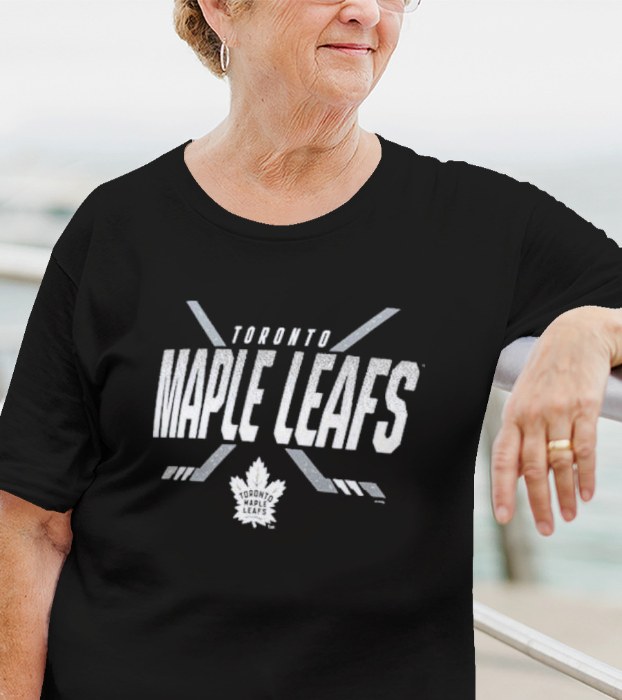Toronto Maple Leafs Team Covert Maple Leafs Logo Hockey Sticks Emblem T-Shirt