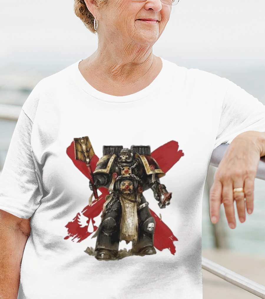 Blood Angels Joytoy Warhammer Space Marine With Red Wings Background T-Shirt