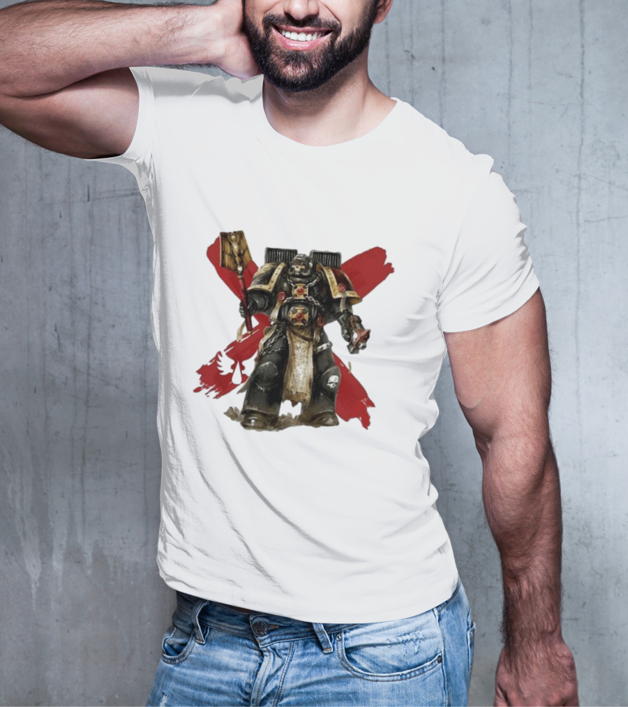 Blood Angels Joytoy Warhammer Space Marine With Red Wings Background T-Shirt