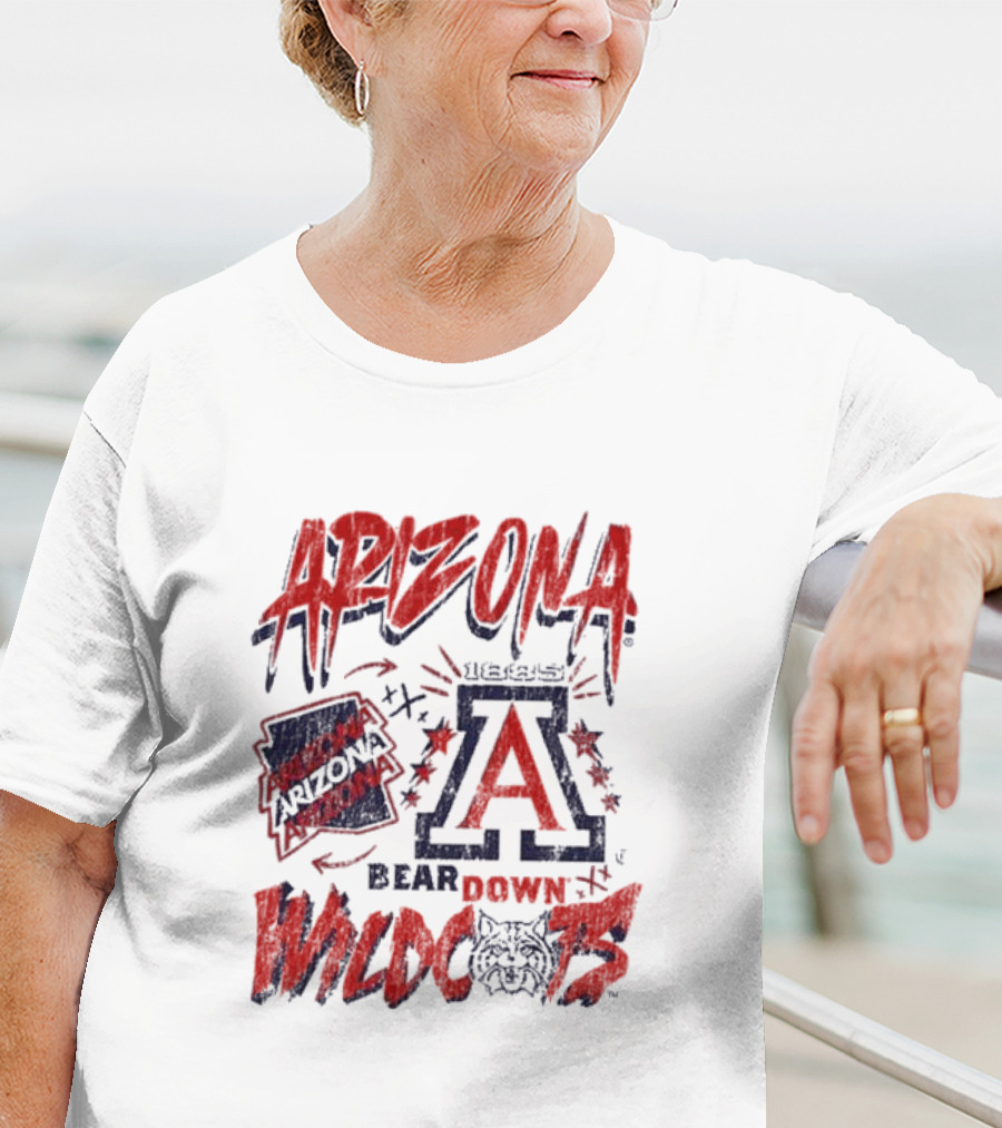 Arizona Wildcats Bear Down Logo Collage T-Shirt