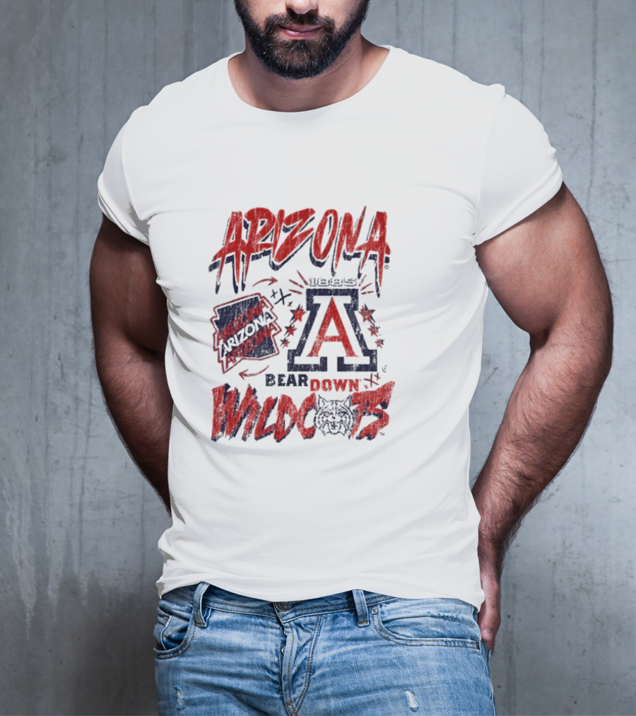 Arizona Wildcats Bear Down Logo Collage T-Shirt