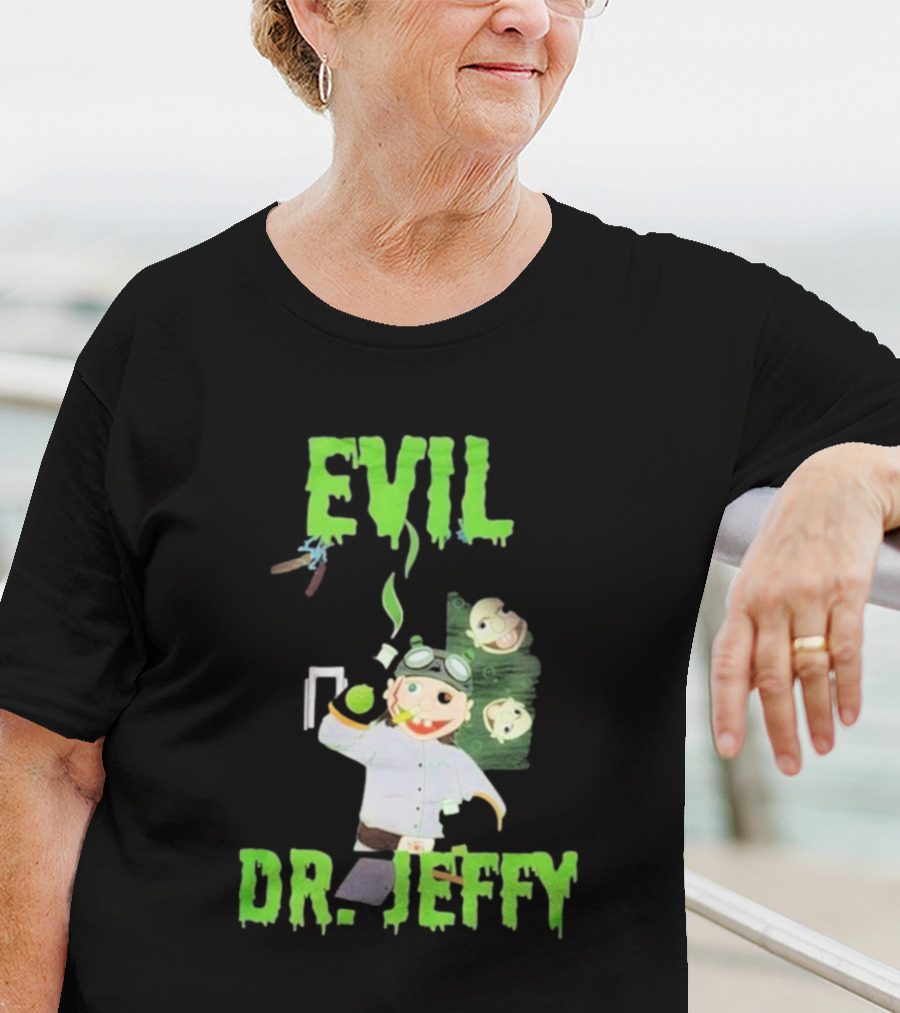 Evil Dr. Jeffy SML Mad Scientist Character With Green Smoke And Zombie Heads T-Shirt