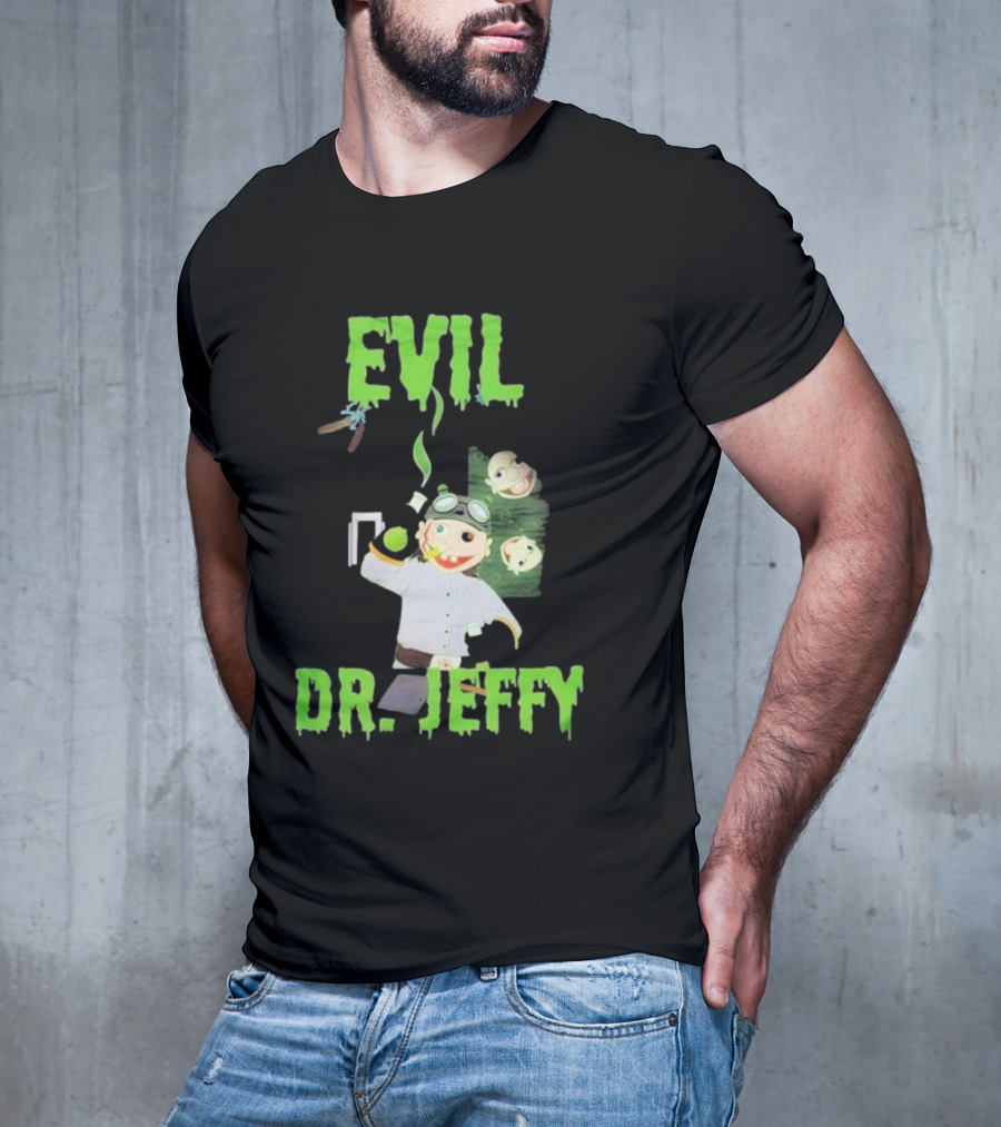 Evil Dr. Jeffy SML Mad Scientist Character With Green Smoke And Zombie Heads T-Shirt