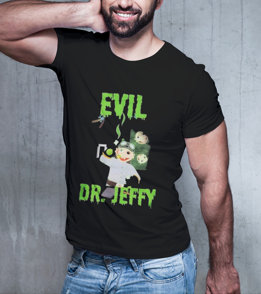 Evil Dr. Jeffy SML Mad Scientist Character With Green Smoke And Zombie Heads T-Shirt