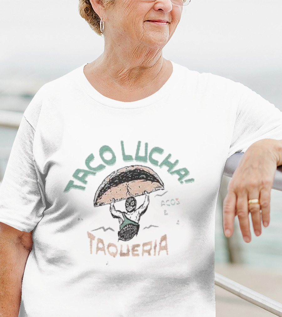 Taco Lucha Taqueria Manhattan Kansas Luchador Carrying Taco T-Shirt